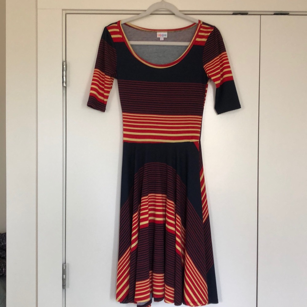 Lularoe “Vintage” Nicole Striped Dress